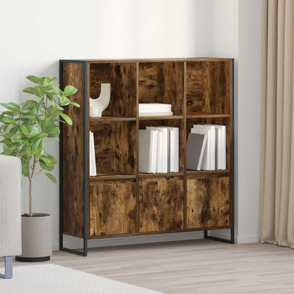 Bokskap 2 pcs Røyk Eik 99,5 x 30 x 108 cm Konstruert tre