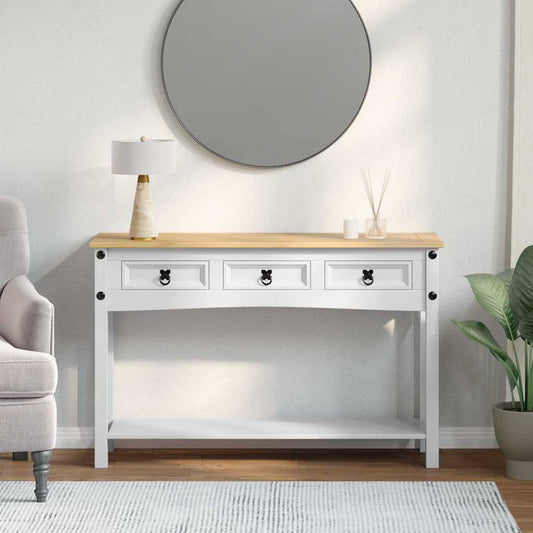 Avlastningsbord Konsollbord Hvit Corona 114 x 34,5 x 73 cm Massiv furu
