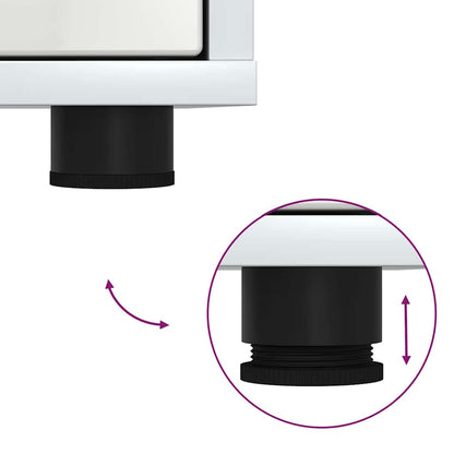 Nattbord Sengbord Høyglans Hvit 30,5 x 30 x 43 cm