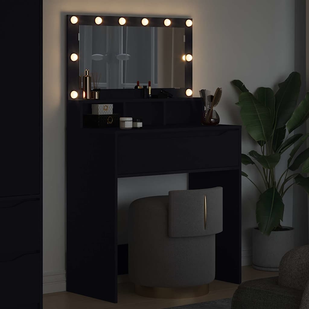 Sminkebord Svart 80 x 39,6 x 135 cm