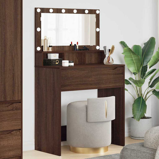 Sminkebord Brun Eik 80 x 39,6 x 135 cm