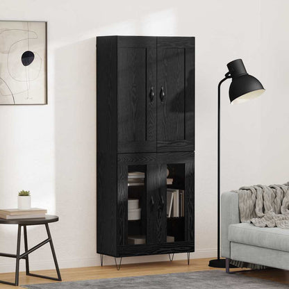Høyskap Svart Eik 69,5 x 34 x 180 cm Konstruert tre