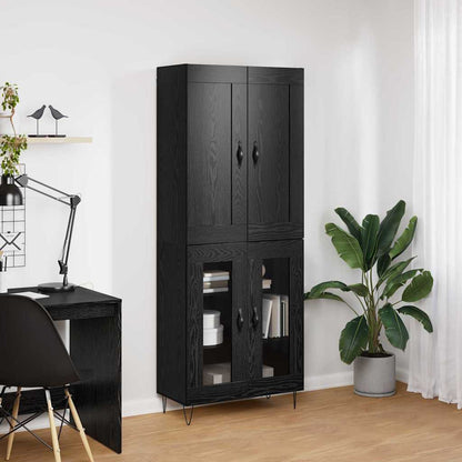 Høyskap Svart Eik 69,5 x 34 x 180 cm Konstruert tre