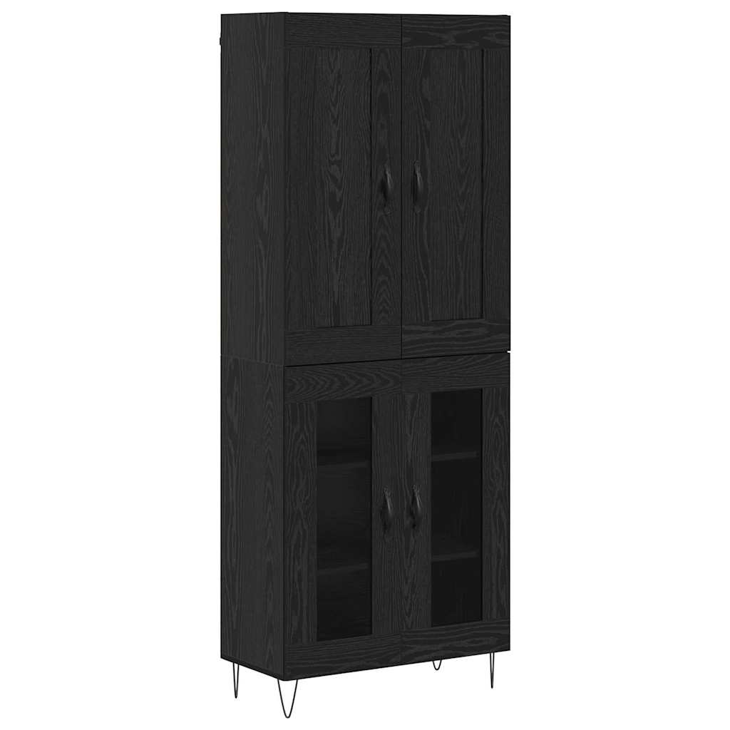 Høyskap Svart Eik 69,5 x 34 x 180 cm Konstruert tre
