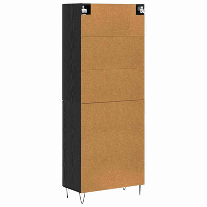 Høyskap Svart Eik 69,5 x 34 x 180 cm Konstruert tre