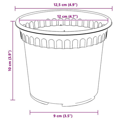 Plantepotter 6 pcs Svart Ø 12,5 x 10 cm Plast