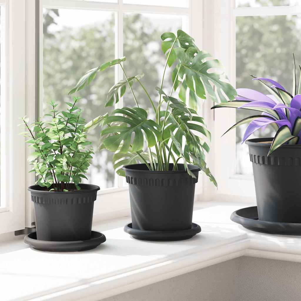 Plantepotter 24 pcs Svart Ø 15 x 12 cm Plast