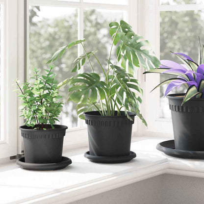 Plantepotter 24 pcs Svart Ø 15 x 12 cm Plast