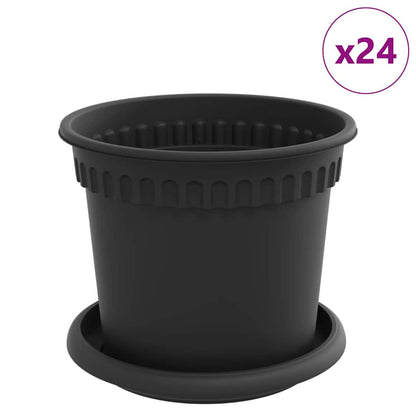 Plantepotter 24 pcs Svart Ø 15 x 12 cm Plast
