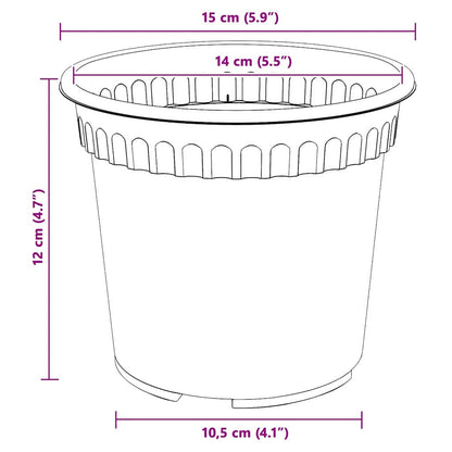 Plantepotter 24 pcs Svart Ø 15 x 12 cm Plast
