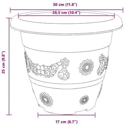 Plantepotter 6 pcs Klinker Rød Ø 30 x 25 cm Plast
