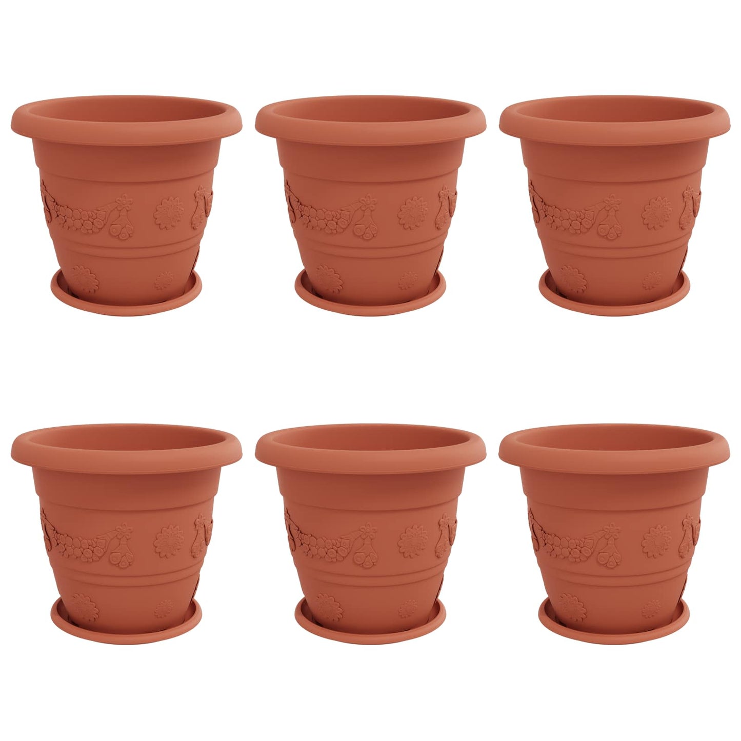 Plantepotter 6 pcs Klinker Rød Ø 39 x 32 cm Plast