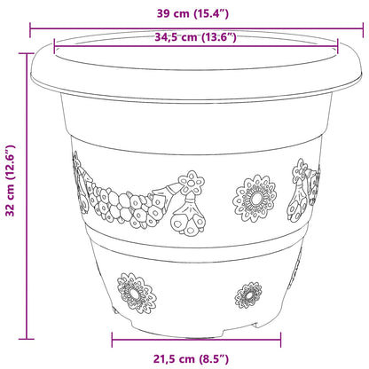 Plantepotter 6 pcs Klinker Rød Ø 39 x 32 cm Plast