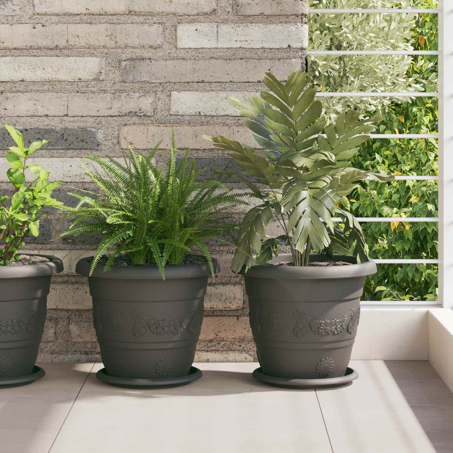 Plantepotter 6 pcs Svart Ø 26 x 21.5 cm Plast