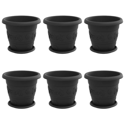 Plantepotter 6 pcs Svart Ø 26 x 21.5 cm Plast