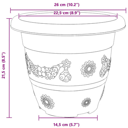 Plantepotter 6 pcs Svart Ø 26 x 21.5 cm Plast
