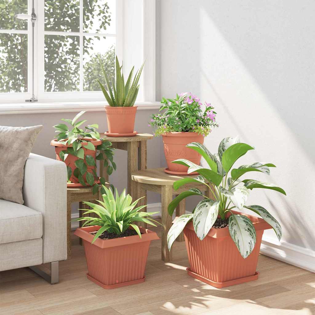 Plantepotter 6 pcs Klinker Rød 28,5 x 28,5 x 22 cm Plast