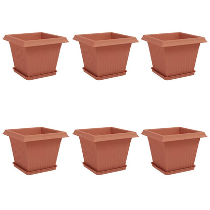 Plantepotter 6 pcs Klinker Rød 28,5 x 28,5 x 22 cm Plast