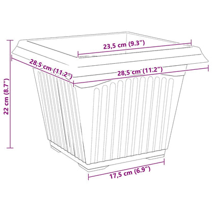 Plantepotter 6 pcs Klinker Rød 28,5 x 28,5 x 22 cm Plast