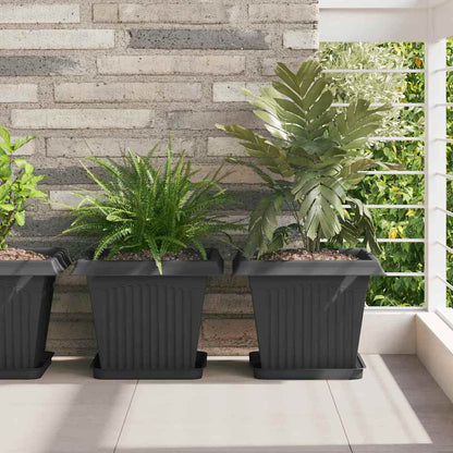Plantepotter 6 pcs Svart 33 x 33 x 26 cm Plast