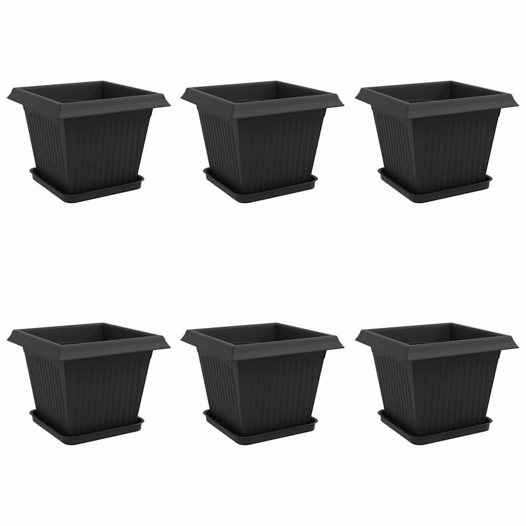 Plantepotter 6 pcs Svart 33 x 33 x 26 cm Plast