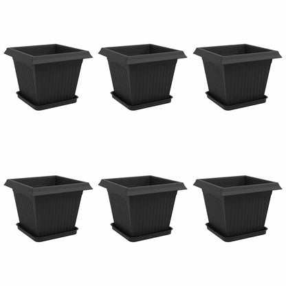 Plantepotter 6 pcs Svart 33 x 33 x 26 cm Plast