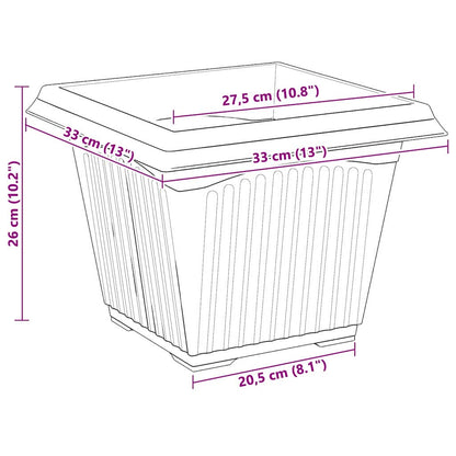 Plantepotter 6 pcs Svart 33 x 33 x 26 cm Plast