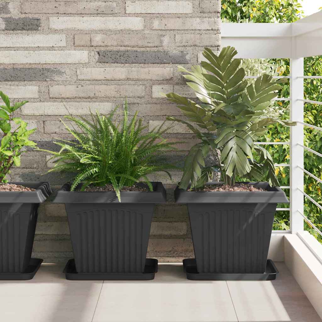 Plantepotter 6 pcs Svart 38 x 38 x 30 cm Plast