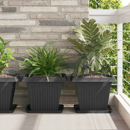 Plantepotter 6 pcs Svart 38 x 38 x 30 cm Plast