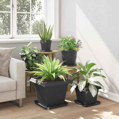 Plantepotter 6 pcs Svart 38 x 38 x 30 cm Plast