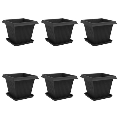 Plantepotter 6 pcs Svart 38 x 38 x 30 cm Plast