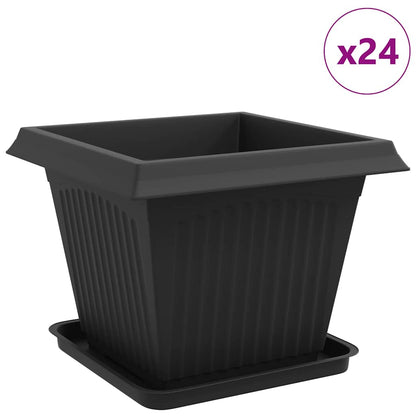 Plantepotter 24 pcs Svart 43 x 43 x 33,5 cm Plast