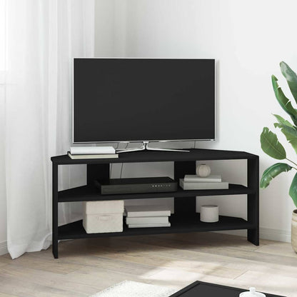 HjørneTV-skap Svart 102x40,5x45cm Konstruert tre