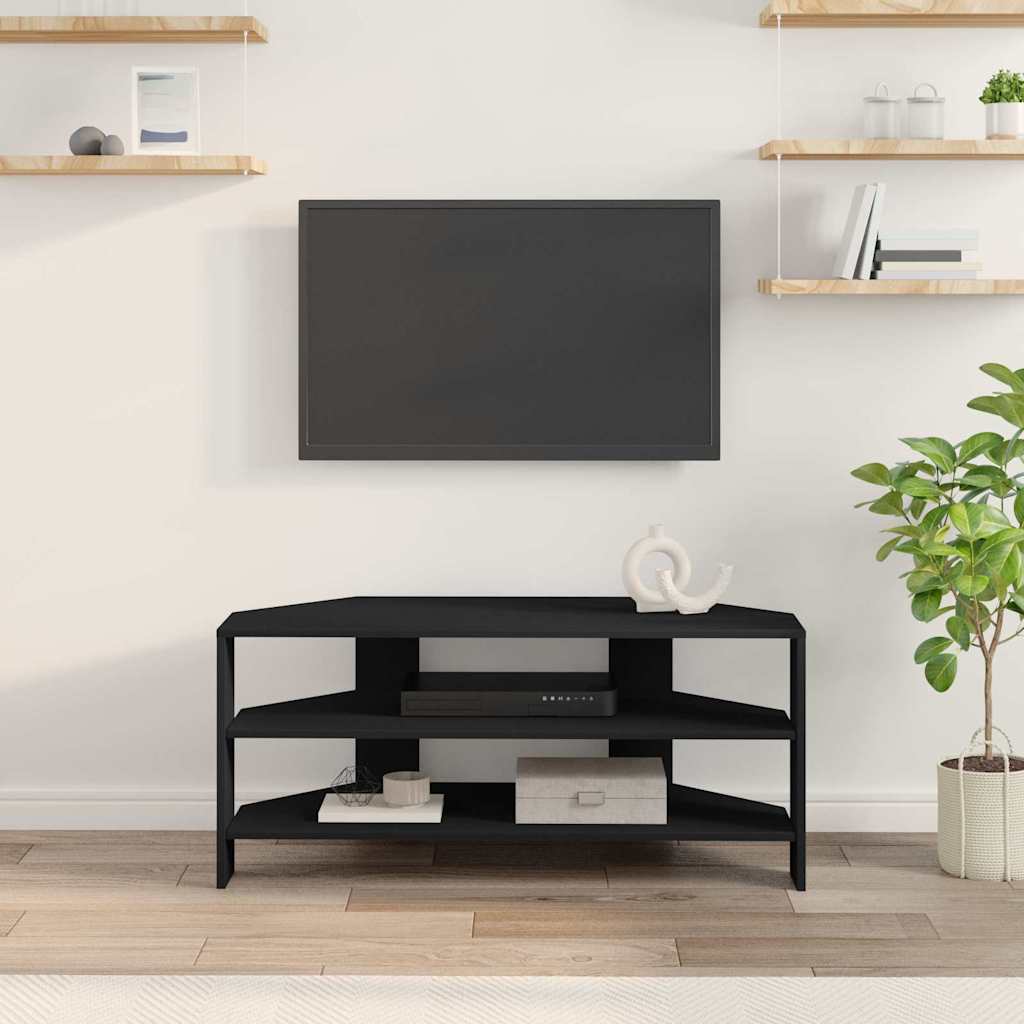 HjørneTV-skap Svart 102x40,5x45cm Konstruert tre
