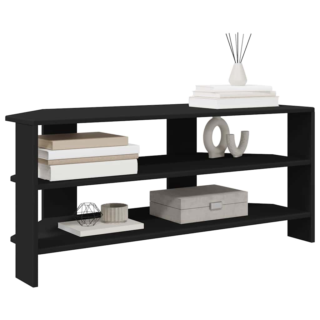 HjørneTV-skap Svart 102x40,5x45cm Konstruert tre
