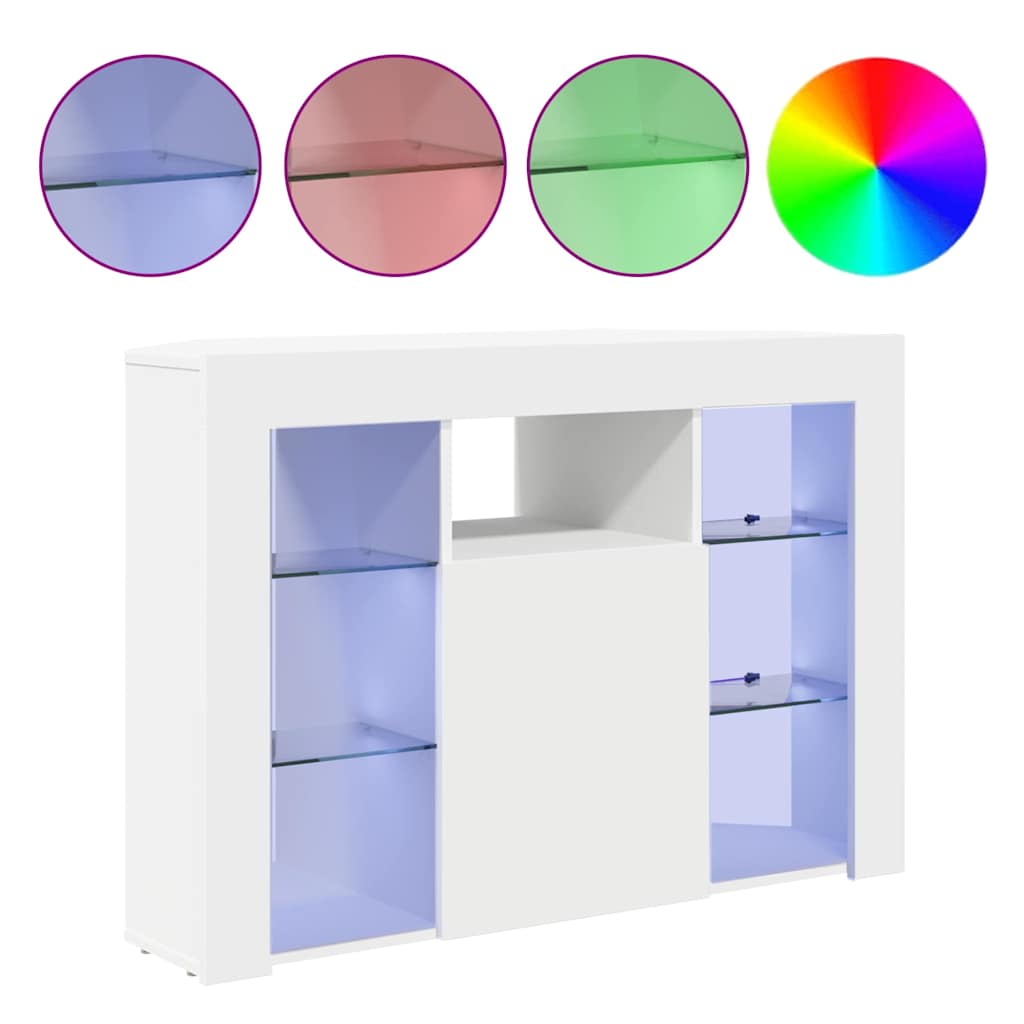 TV-Møbel Hvit Hjørne LED TV-Skap 100x40x68cm