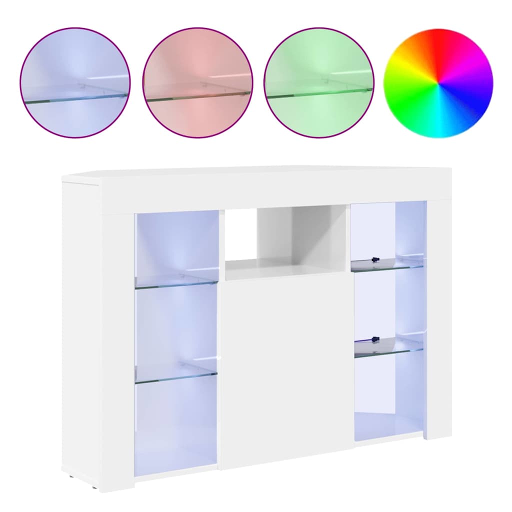 TV-Møbel Høyglans Hvit Hjørne LED TV-skap 100x40x68cm