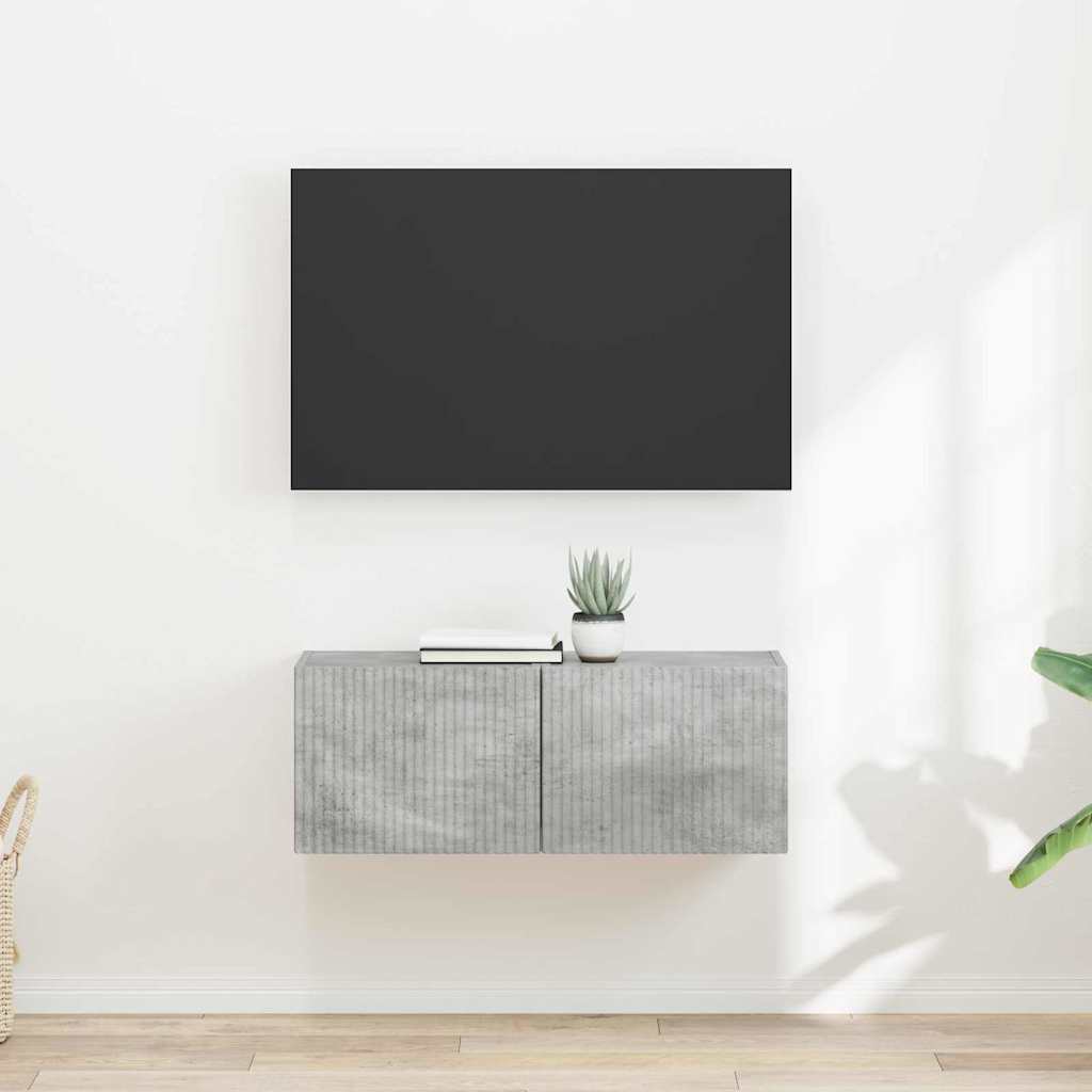 TV Veggskap 2 pcs Betong 39 x 31 x 29,5 cm Konstruert tre