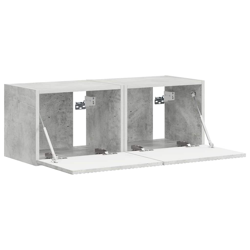 TV Veggskap 2 pcs Betong 39 x 31 x 29,5 cm Konstruert tre