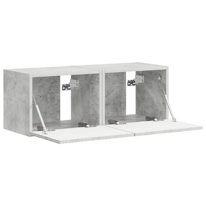 TV Veggskap 2 pcs Betong 39 x 31 x 29,5 cm Konstruert tre