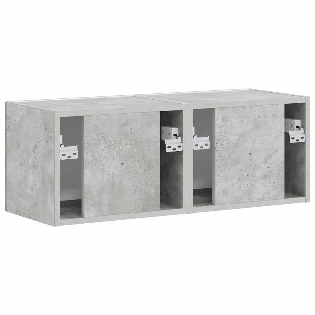 TV Veggskap 2 pcs Betong 39 x 31 x 29,5 cm Konstruert tre