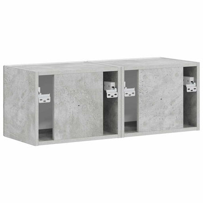 TV Veggskap 2 pcs Betong 39 x 31 x 29,5 cm Konstruert tre