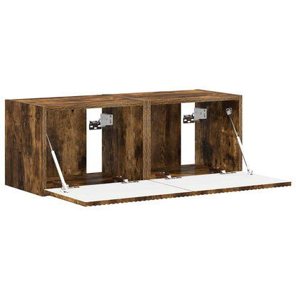 TV Veggskap 2 pcs Røkt eik 39 x 31 x 29,5 cm Konstruert tre