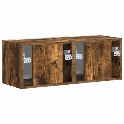TV Veggskap 2 pcs Røkt eik 39 x 31 x 29,5 cm Konstruert tre