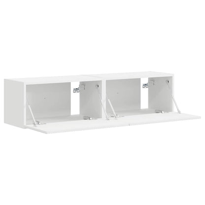 TV Veggskap 2 pcs Hvit 60 x 31 x 29,5 cm Konstruert tre