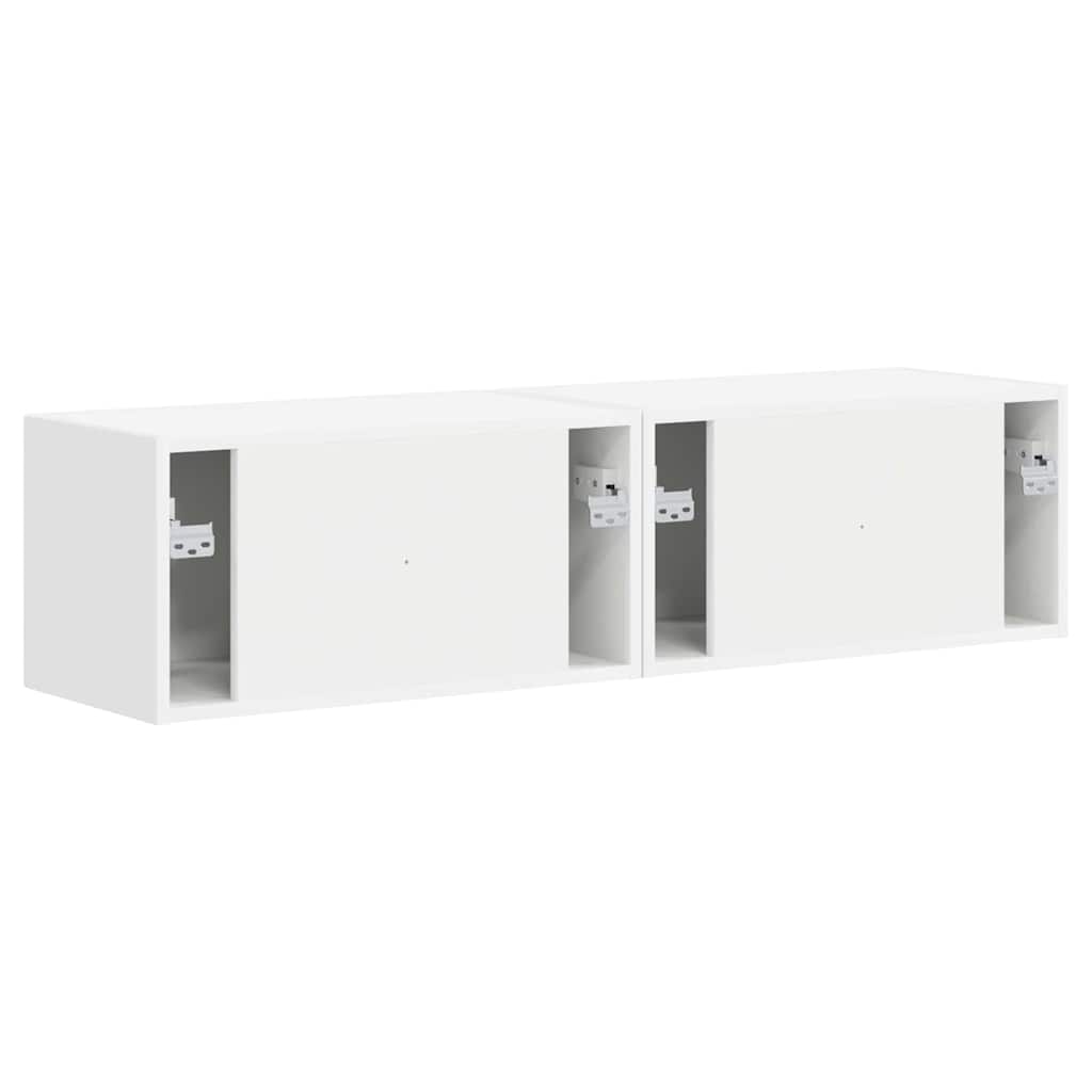TV Veggskap 2 pcs Hvit 60 x 31 x 29,5 cm Konstruert tre