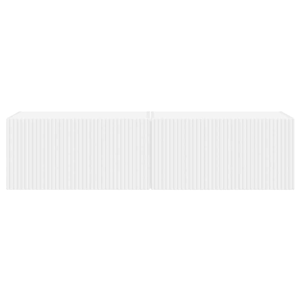 TV Veggskap 2 pcs Hvit 60 x 31 x 29,5 cm Konstruert tre