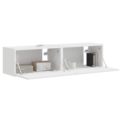 TV Veggskap 2 pcs Hvit 60 x 31 x 29,5 cm Konstruert tre