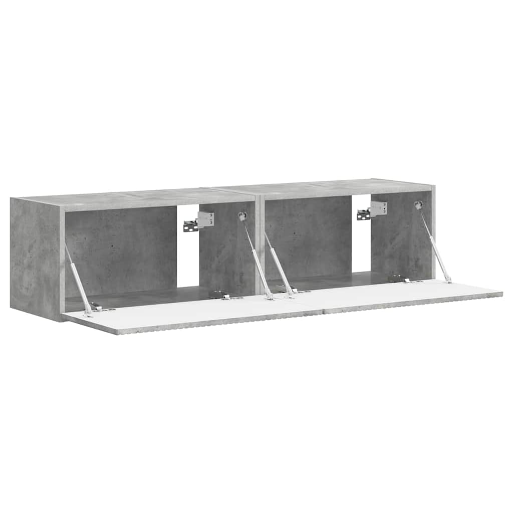TV Veggskap 2 pcs Betong 60 x 31 x 29,5 cm Konstruert tre