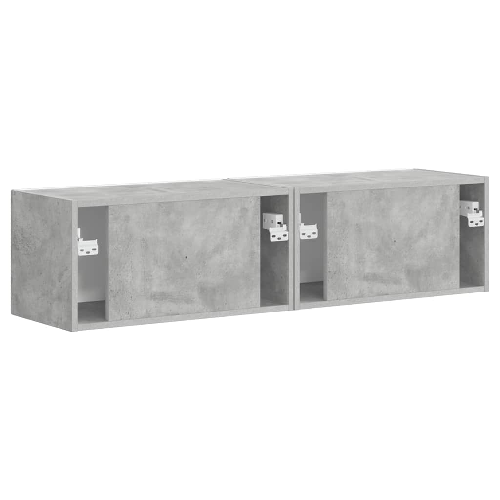 TV Veggskap 2 pcs Betong 60 x 31 x 29,5 cm Konstruert tre